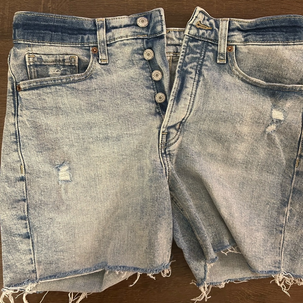 OG high rise straight secret smooth pocket jean shorts